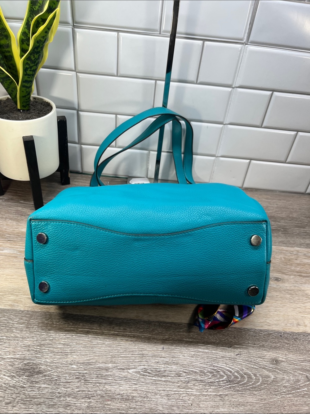 3551 MICHAEL KORS TEAL LEATHER SHOULDER BAG 261603551 - Picture 3 of 14